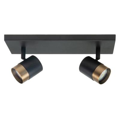 Highlight SpotSavona zwart met koper brons 2-lichts recht - S7475.32