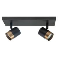 Highlight SpotSavona zwart met koper brons 2-lichts recht - S7475.32 - thumbnail