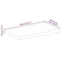 Tafelblad met natuurlijke rand 50x40x3,8 cm massief mangohout - thumbnail