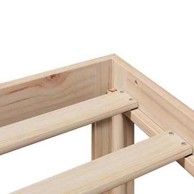 Bedframe met hoofdbord massief grenenhout 150x200 cm