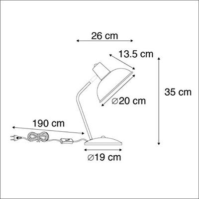 QAZQA Retro tafellamp groen met brons - Milou