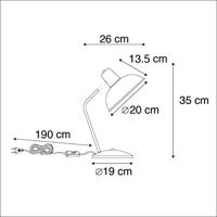 QAZQA Retro tafellamp groen met brons - Milou - thumbnail