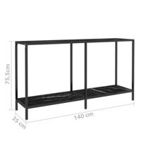 Wandtafel 140x35x75,5 cm gehard glas zwart - thumbnail