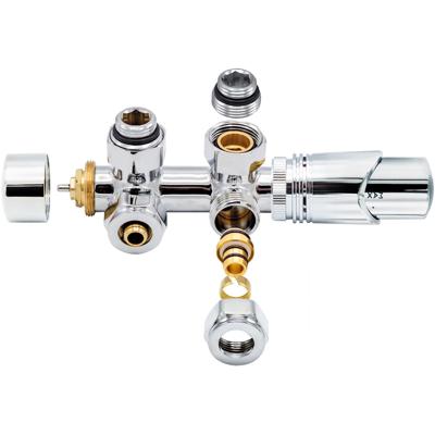 Thermostatische Radiator Aansluitset - Leoni - Middenaansluiting Muur Chroom M30x16/2