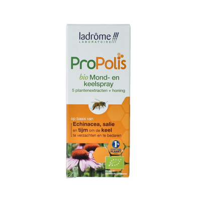 Ladrome Propolis keel- en mondspray bio 30 Milliliter Ladrome Propolis keel- en mondspray bio 30 Milliliter