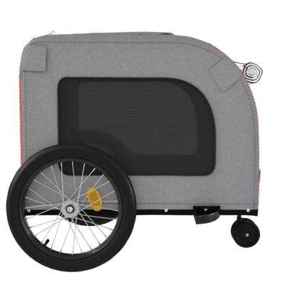 VidaXL Hondenfietstrailer oxford stof en ijzer oranje en grijs - thumbnail