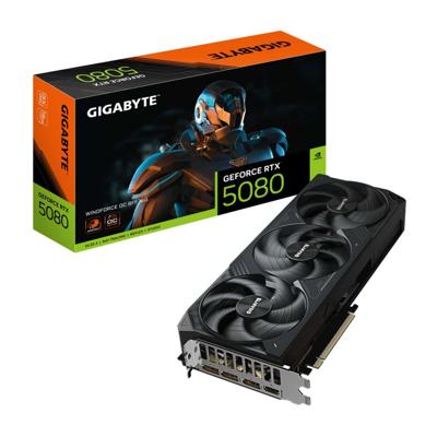 Gigabyte Nvidia RTX 5080 Videokaart WINDFORCE SFF 16 GB GDDR7-RAM PCIe x16 HDMI 2.1, DisplayPort 2.1 Gigabyte Nvidia RTX 5080 Videokaart WINDFORCE SFF 16 GB GDDR7-RAM PCIe x16 HDMI 2.1, DisplayPort 2.1