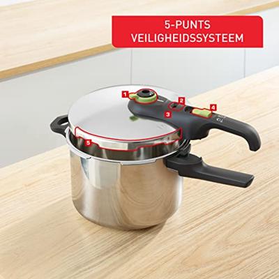 Tefal p25807 secure 5 trendy snelkookpan 6 liter met stoommand - thumbnail