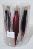 6 kerstpegels ossenbloed glans-mat KSD - Ksd - thumbnail