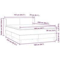 Boxspring met matras fluweel donkergrijs 160x220 cm - thumbnail