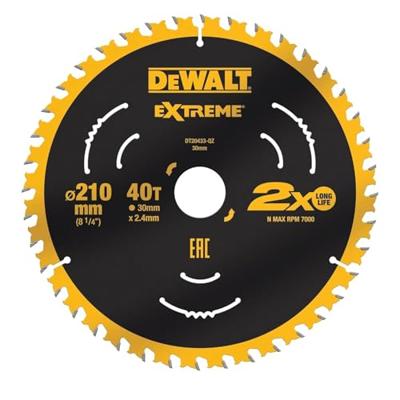 DeWALT Cirkelzaagblad voor Hout | Universeel | Ø 210mm Asgat 30mm 40T - DT20433-QZ DeWALT Cirkelzaagblad voor Hout | Universeel | Ø 210mm Asgat 30mm 40T - DT20433-QZ