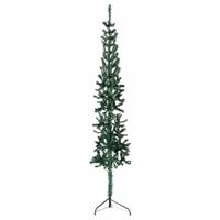 VidaXL Kunstkerstboom half met standaard smal 180 cm groen - thumbnail