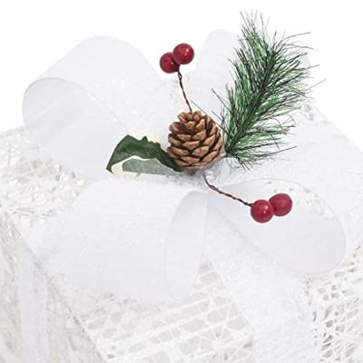 VidaXL Kerstdecoratie geschenkdozen 3 st binnen/buiten wit