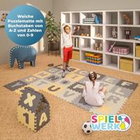 Puzzelmat 86 delig met getallen en letters Grijs - thumbnail