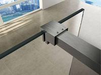 Wiesbaden Slim profielset+stabilisatiestang 120 cm geborsteld staal - thumbnail