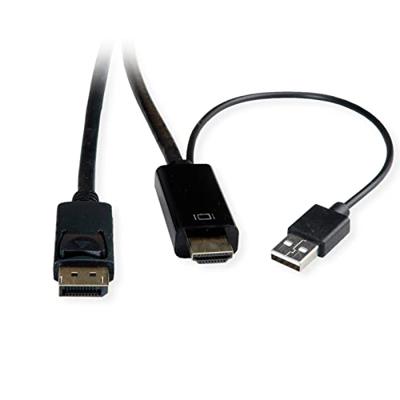 ROLINE HDMI kabel UltraHDTV - DisplayPort, M/M, zwart, 3 m