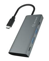 ICY BOX USB Hub 3.1 Gen 2 met 4 USB-poorten, USB 3.1 Gen2 10 Gbit/s, USB-C verbinding, geïntegreerde kabel, Antraciet, Aluminium, IB-HUB1428-C31 - thumbnail