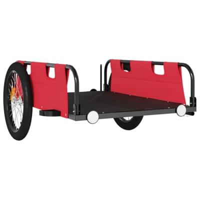 Fietstrailer oxford stof en ijzer rood Fietstrailer oxford stof en ijzer rood