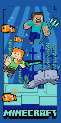 Minecraft Strandlaken Underwater 70 x 140 cm - polyester Minecraft Strandlaken Underwater 70 x 140 cm - polyester