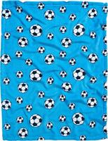 Playshoes fleece babydeken Voetbal Blauw - thumbnail