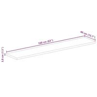 Tafelblad rechthoekig 160x40x3,8 cm massief mangohout - thumbnail