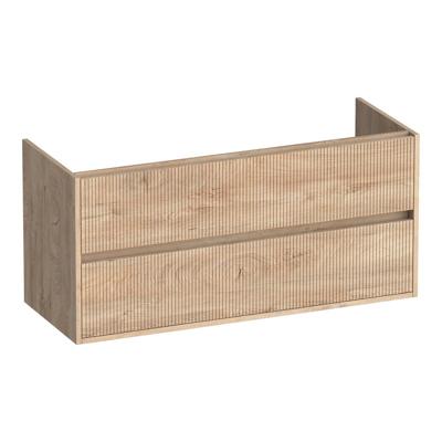 Brauer Adore Wavy - Onderkast - 120 cm - met 2 Softclose Lades Greeploos en 1 Sifon Uitsparing - Forest Wheat