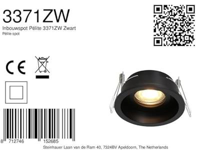 Steinhauer Zwarte inbouwspotPelite spot Ø 10cm - 3371ZW