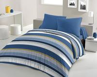 HOME PASSION STANIS microvezel dekbedset - 1 dekbedovertrek 140 x 200 cm + 1 kussensloop 63 x 63 cm - Blauw - thumbnail