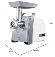 Bosch Haushalt MFW45020 MFW45020 Vleesmolen 1600 W Wit, Grijs - thumbnail