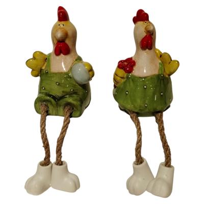 Kip met bungelbeentjes 6,3x6,4x9,8cm