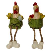 Kip met bungelbeentjes 6,3x6,4x9,8cm - thumbnail