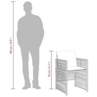 Tuinstoelen 4 st met kussens poly rattan grijs - thumbnail