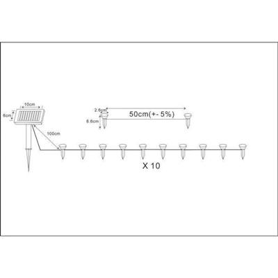 GALIX Garland 10 LED zonne-energie te planten - 5m GALIX Garland 10 LED zonne-energie te planten - 5m