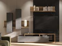 Tv-meubel set BOTSWANA 2 lades 2 opbergvakken matera/eik appenzeller - thumbnail