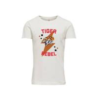 KIDS ONLY T-shirt Veronica van biologisch katoen wit/rood/bruin - thumbnail