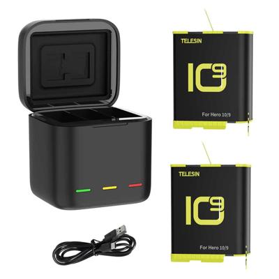 Telesin Triple Battery Charger Box + 2x accu - GoPro 9/10/11/12