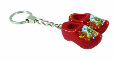 Sleutelhanger dubbel klompje rood