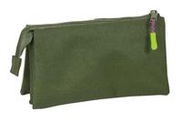 Pennenetui met 3 vakken Munich Bright khaki Groen 22 x 12 x 3 cm - thumbnail