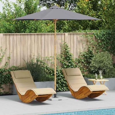 VidaXL Tuinparasol donkergrijs ø 270 x 260 cm bamboe VidaXL Tuinparasol donkergrijs ø 270 x 260 cm bamboe