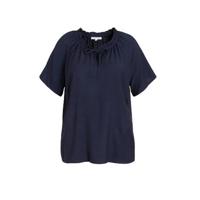 Zhenzi top KOFU 240 met ruches donkerblauw - thumbnail