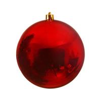 Decoris kerstbal plastic 40cm glans kerstrood - thumbnail