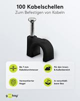 Goobay Kabelclip 7mm rond zwart box(100) - 4113232 - thumbnail