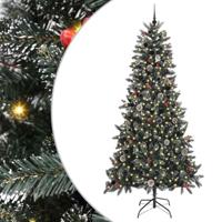 Kunstkerstboom met 300 LED Groen 240 cm PVC en Plastic en Staal - thumbnail