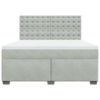Boxspring met matras fluweel lichtgrijs 200x200 cm - thumbnail