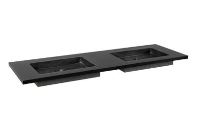 Wastafel Forzalaqua Nova Doppio Gezoet 160.5x51.5x9.5 cm Graniet 2 Kraangaten Wastafel Forzalaqua Nova Doppio Gezoet 160.5x51.5x9.5 cm Graniet 2 Kraangaten