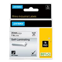 Labeltape zelflaminerend DYMO IND RHINO S0773860 Vinyl Tapekleur: Wit Tekstkleur:Zwart 24 mm 5.5 m - thumbnail