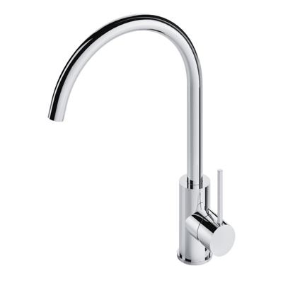 Keukenmengkraan Hotbath Cobber 1-hendel 36 cm Draaibare Uitloop Gepolijst Messing Living Colours