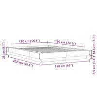 Bedframe bewerkt hout zwart 140x190 cm - thumbnail