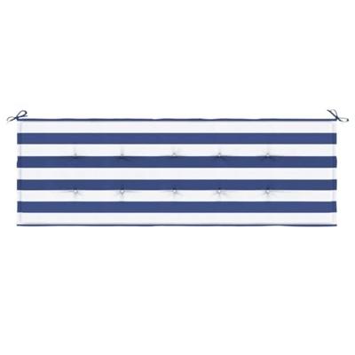 VidaXL Tuinbankkussen gestreept 150x50x3 cm oxford stof wit en blauw