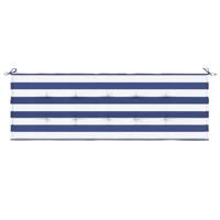 VidaXL Tuinbankkussen gestreept 150x50x4 cm oxford stof wit en blauw - thumbnail